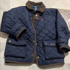 Ralph Lauren Navy Jacket with Brown Corduroy Collar